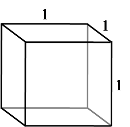Cubic container. One cubic feet volume.